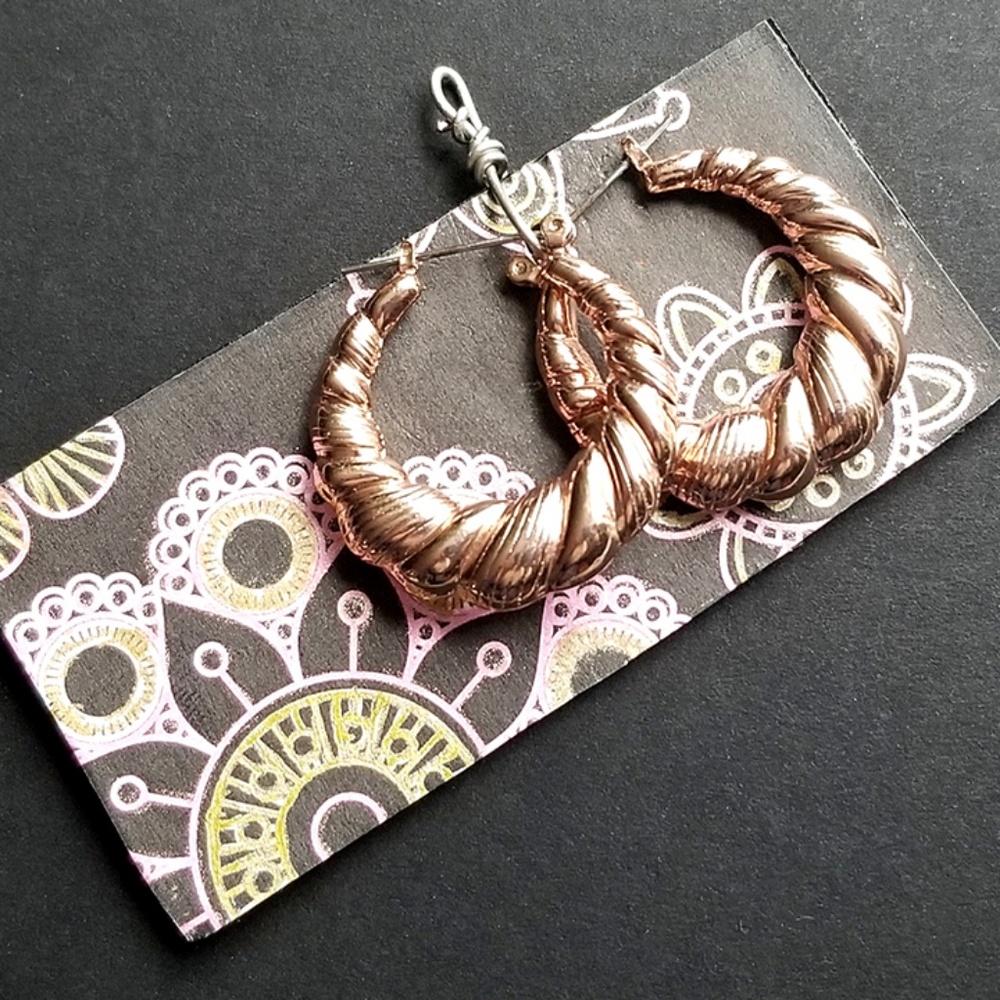 Gold hoop earrings 2/$15 NEW